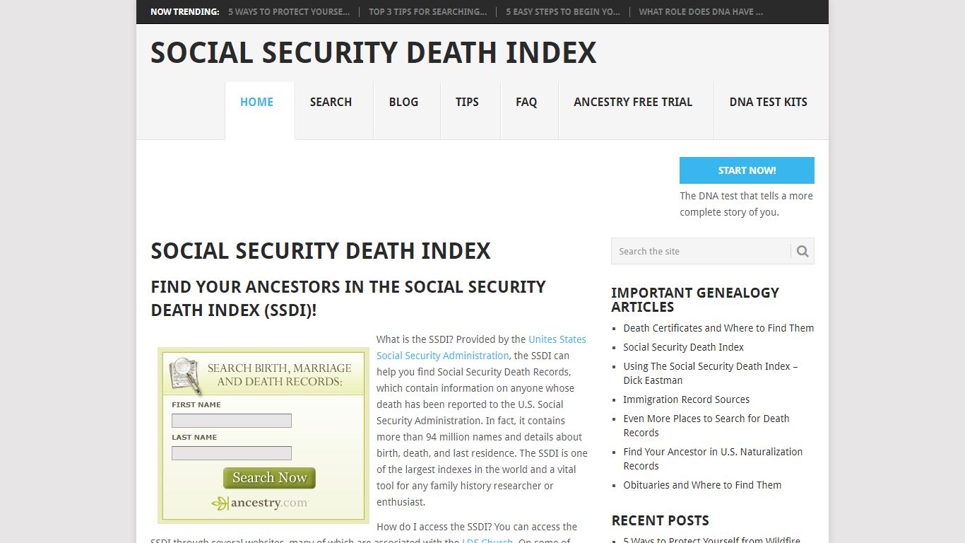 Social Security Death Index