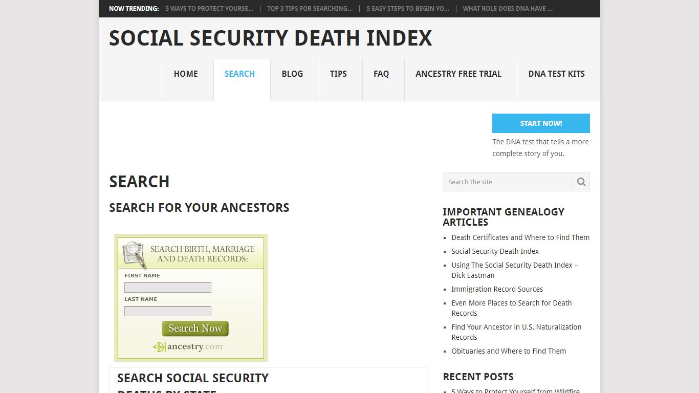 Search US Social Security Death Index